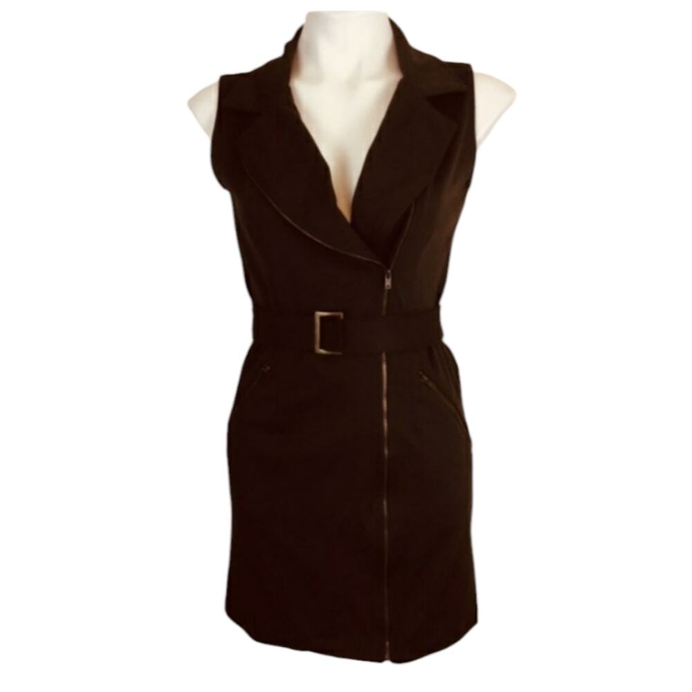 Alyn Paige Brown Sleeveless Mini Dress with belt Small